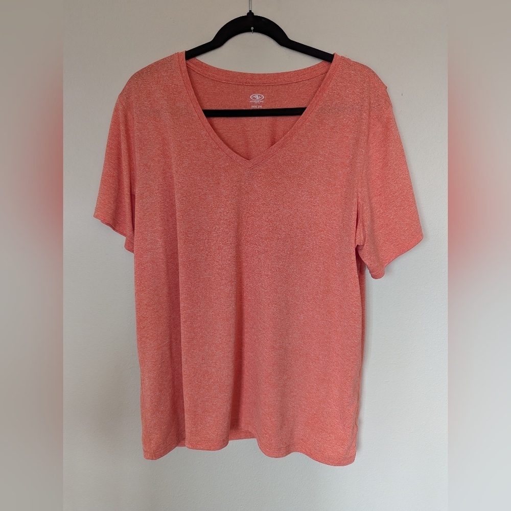 Athletic Works Coral V-Neck Activewear Top Size XXXL